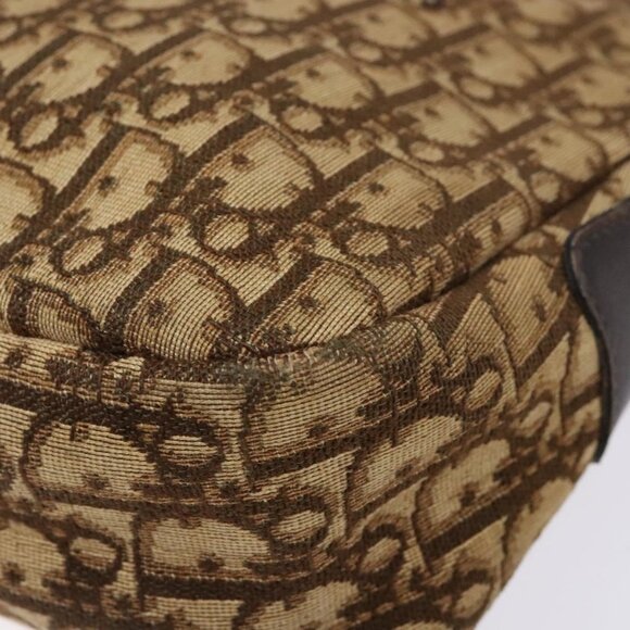 Authentic Christian Dior Trotter Canvas Shoulder Bag Brown Gold - Picture 16 of 16